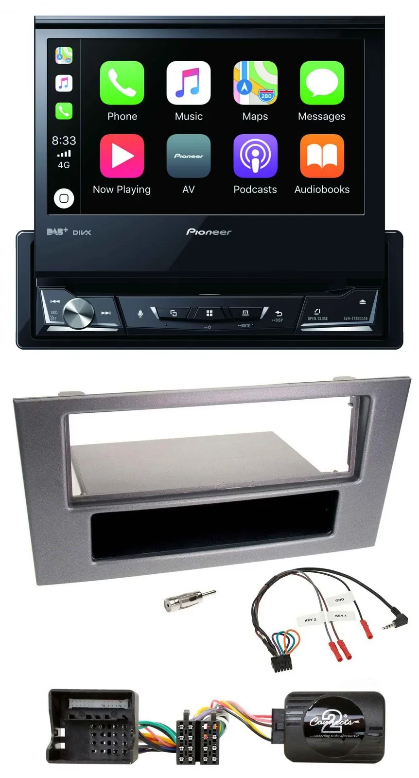 Pioneer DVD Bluetooth DAB USB Lenkrad Autoradio für Ford Mondeo 2004-2007 anthra