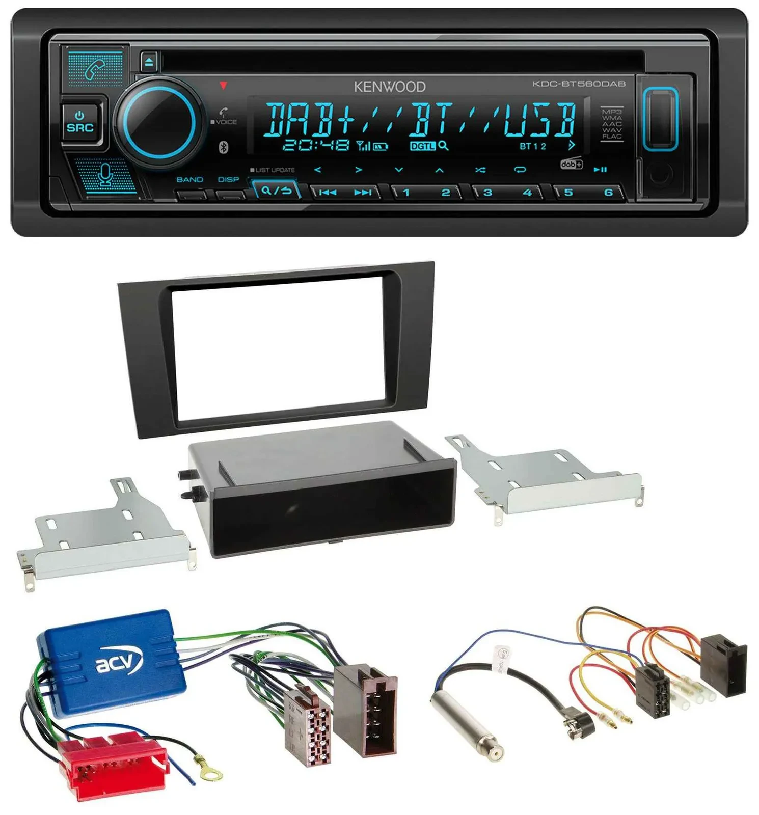 Kenwood Bluetooth DAB CD MP3 USB Autoradio für Audi A4 B5 99-01 Symphony Aktivsy