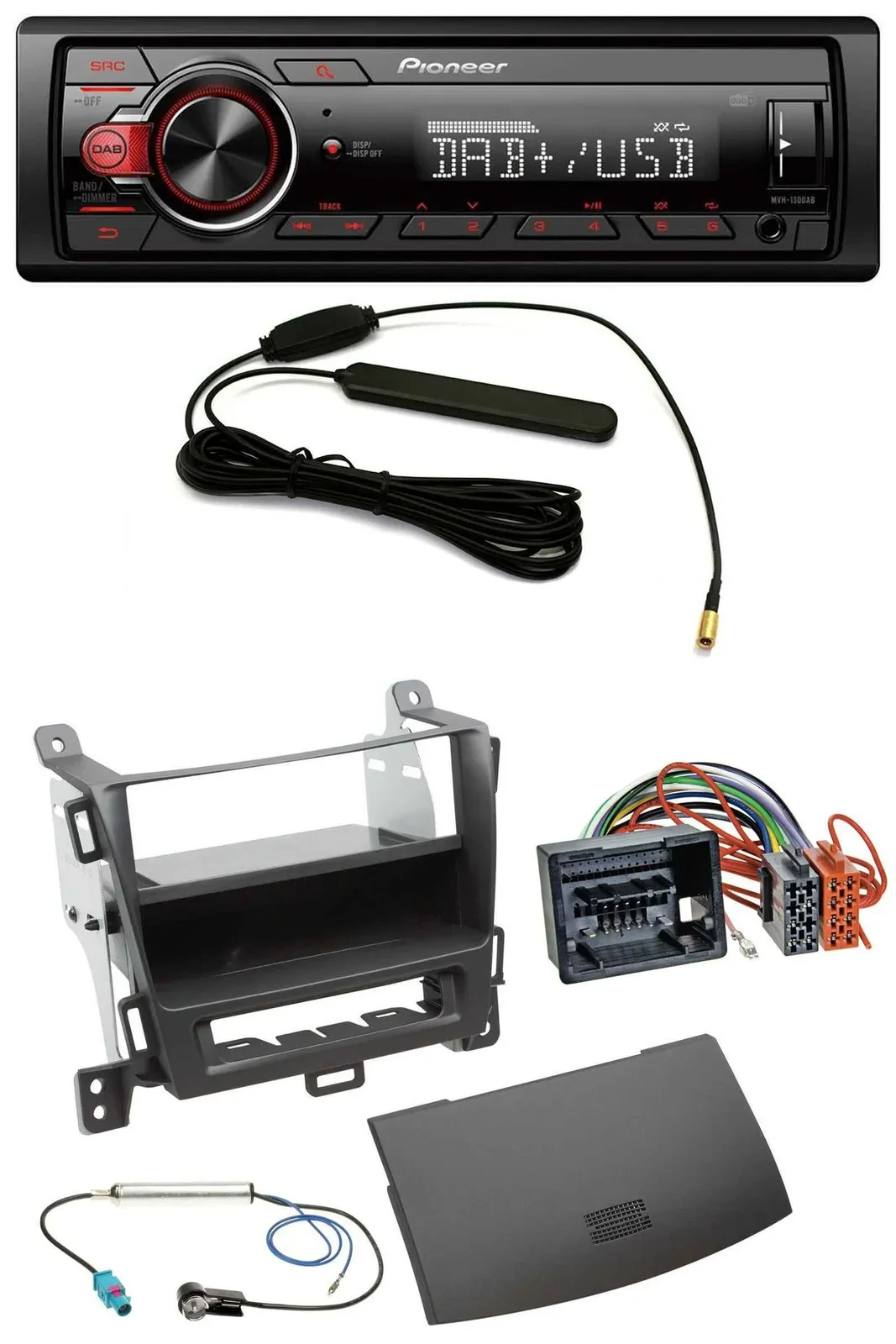 Автомагнитола Pioneer для Opel Zafira Tourer (с 2012) 1-DIN MP3 DAB USB AUX черная