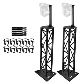 Global Truss 6.56FT (2M) F34 Black Coated Truss Segments w Lighting Mounts 2 ...