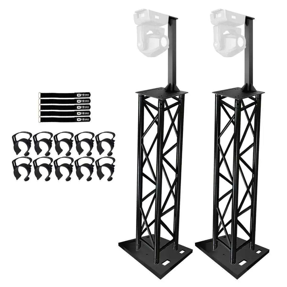 Сценическая ферма Global Truss F34 2 м, черная (набор, 2 шт.), с креплениями для света