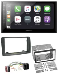 Pioneer MP3 Bluetooth DAB 2DIN USB Autoradio für Fiat Idea (ab 05) - grau