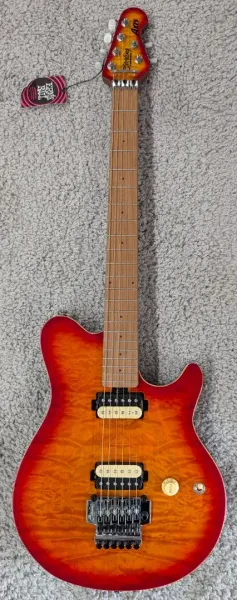 Sterling by Music Man Axis AX50 Quilted Maple Electric Guitar, Lava Burst