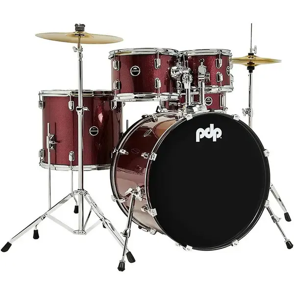 Ударная установка акустическая PDP by DW Encore Complete 5-Piece Drum Set Chrome Hardware and Cymbals Ruby Red