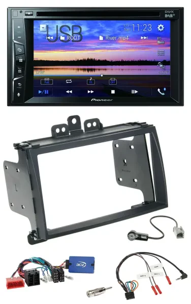 Pioneer Bluetooth 2DIN USB DVD DAB Lenkrad Autoradio für Hyundai i20 09-12 schwa
