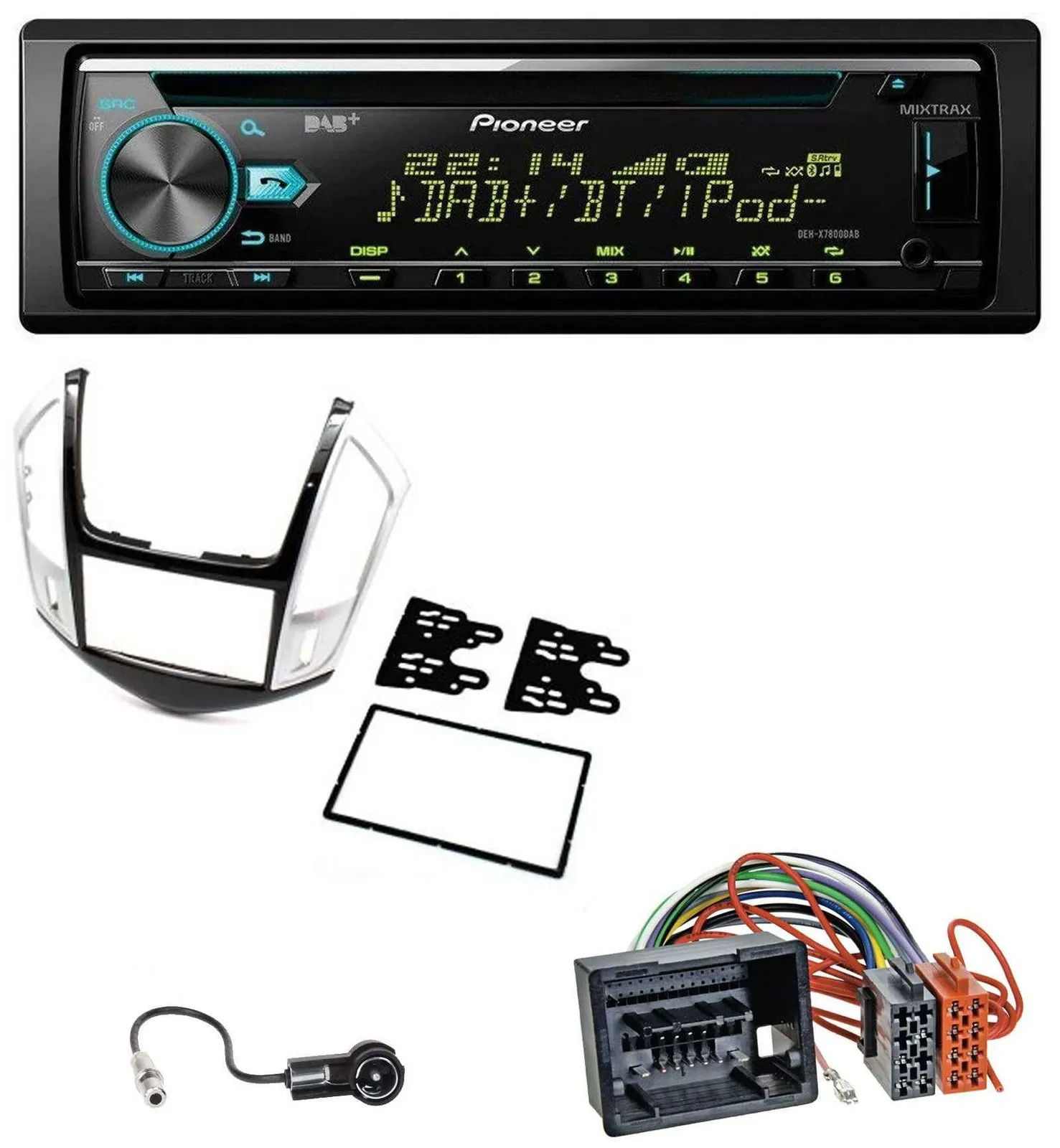 Автомагнитола для Chevrolet Cruze (2011–2016) Pioneer DAB, CD/MP3, USB, Bluetooth, серебристая