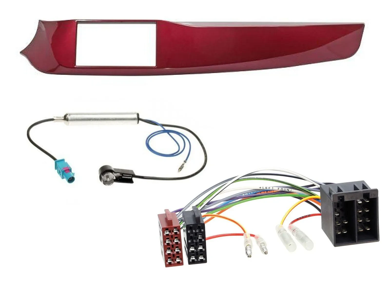 Radioeinbauset Doppel DIN Autoradio für Alfa Giulietta 10-13 rot glänzend