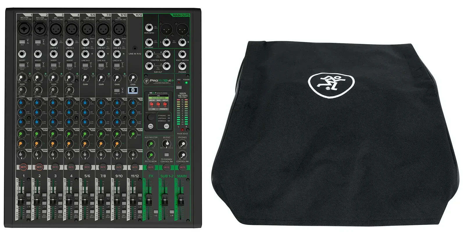 Микшерный пульт Mackie ProFX12v3+ 12-канальный, USB, Bluetooth, FX с чехлом