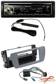 Автомагнитола для Seat Ibiza (с 2008) Pioneer MP3, USB, CD, DAB, AUX, серый Conema Grau