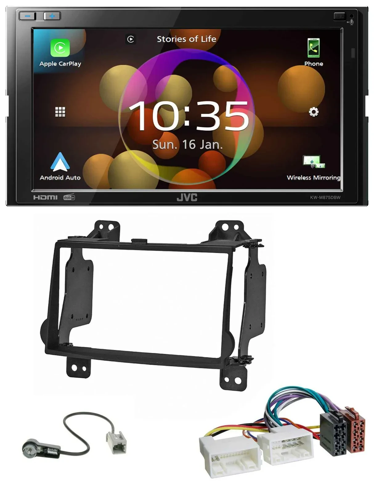 JVC DAB MP3 2DIN Bluetooth USB Autoradio für Hyundai H1 (08-15)