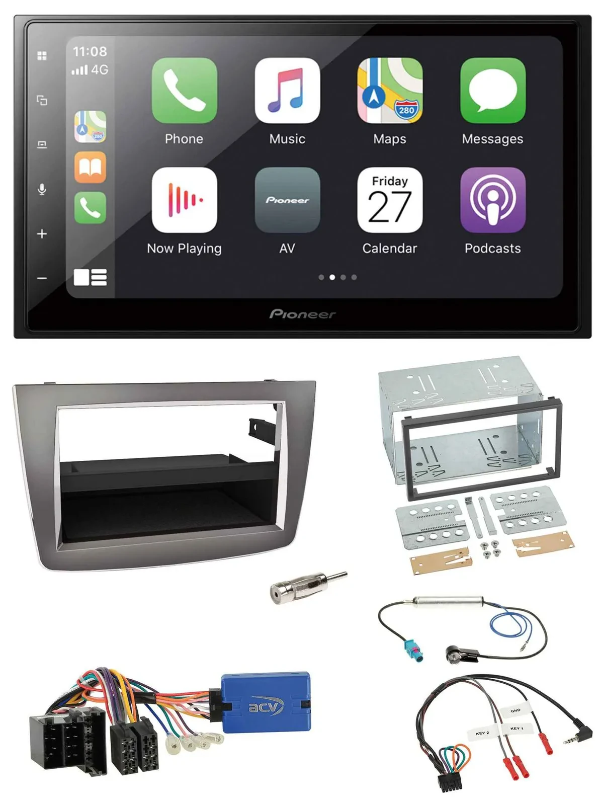 Автомагнитола Pioneer Bluetooth DAB 2DIN USB для Alfa Romeo Mito (2013–2018)