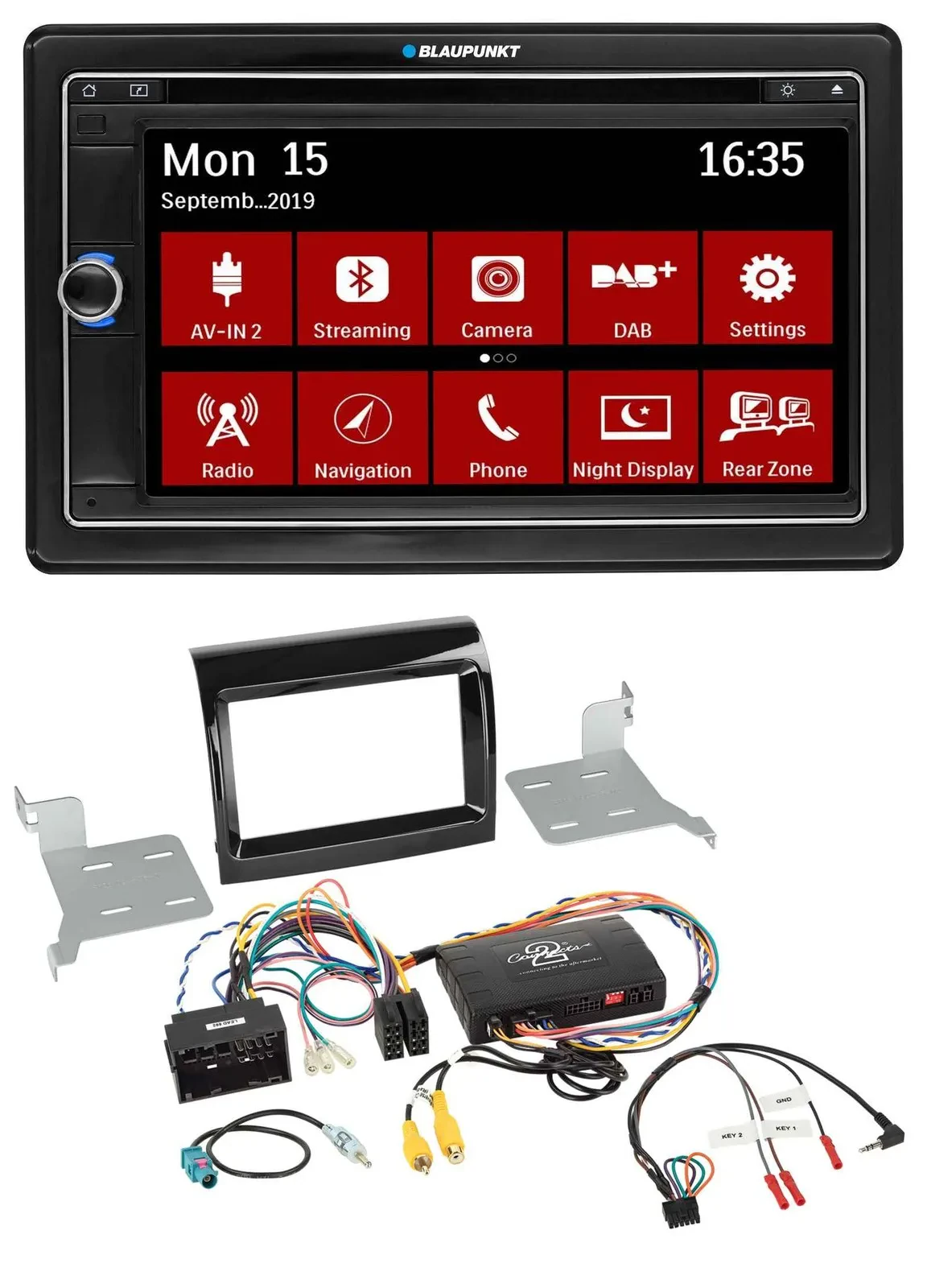 Blaupunkt TMC USB Lenkrad Bluetooth DAB 2DIN Navigation für Fiat Citroen Peugeot