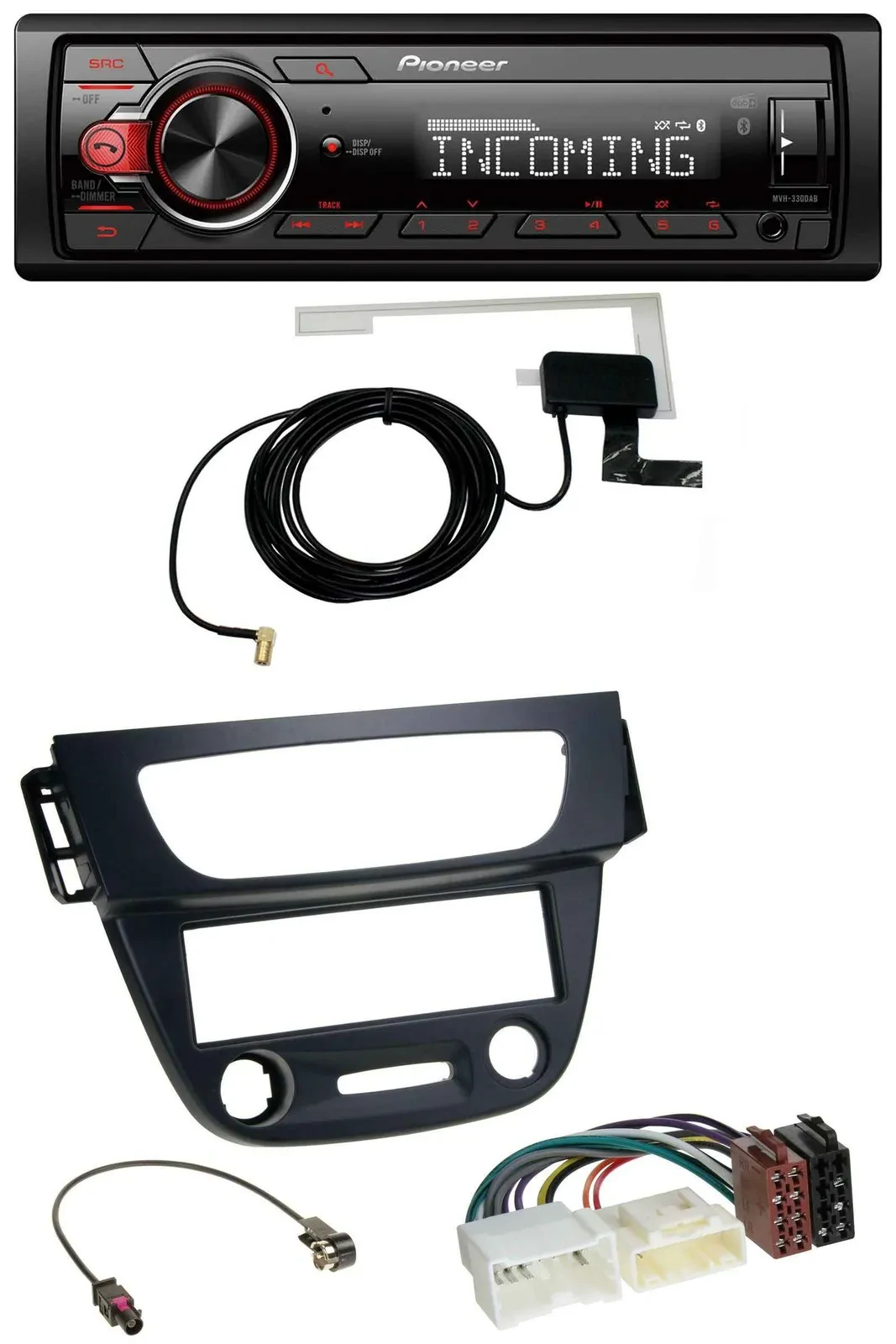 Pioneer USB MP3 DAB Bluetooth Autoradio für Renault Megane 3 09-14 schwarz