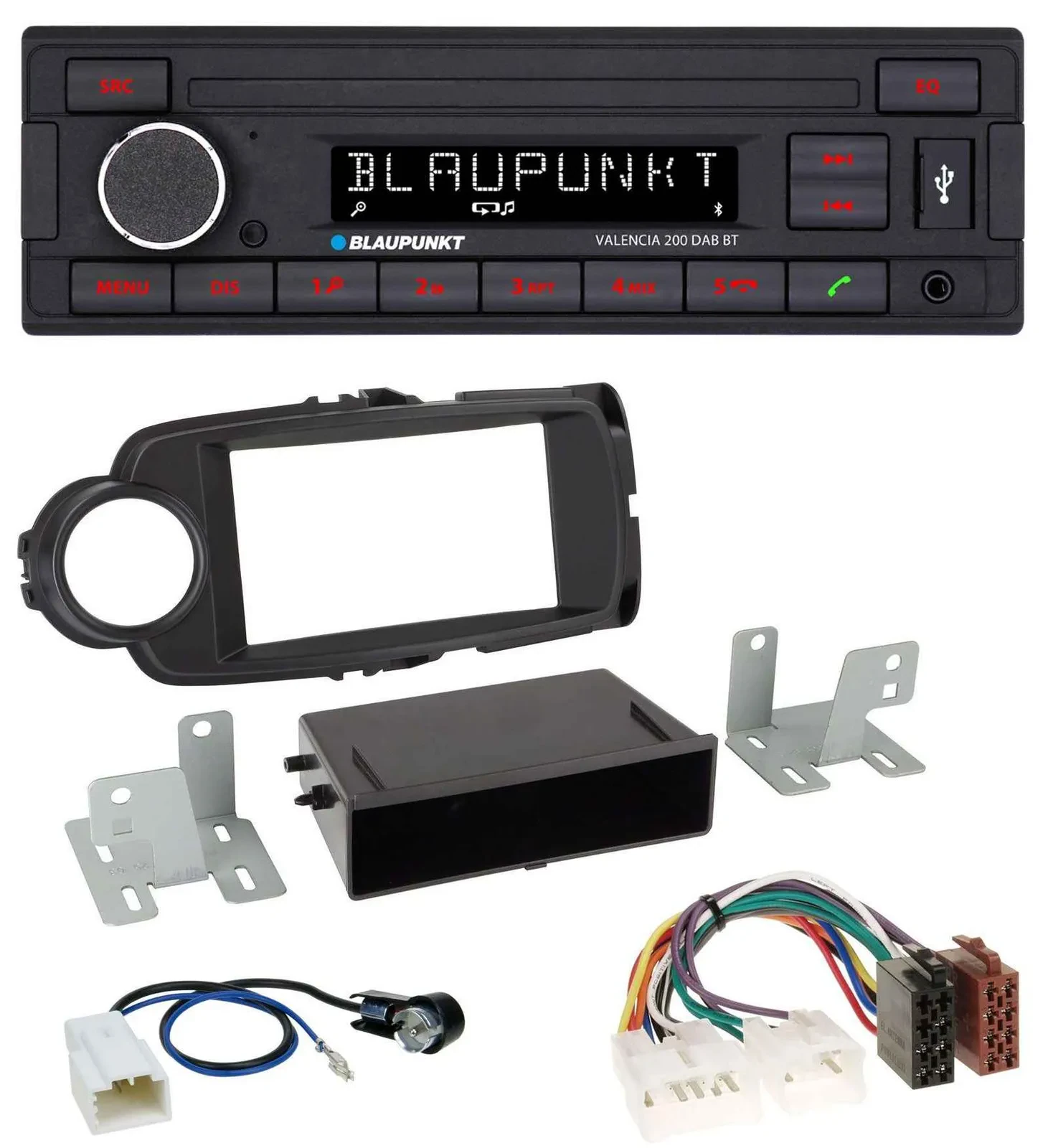 Автомагнитола для Toyota Yaris (2011–2014) Blaupunkt DAB, MP3, Bluetooth, USB, чёрная