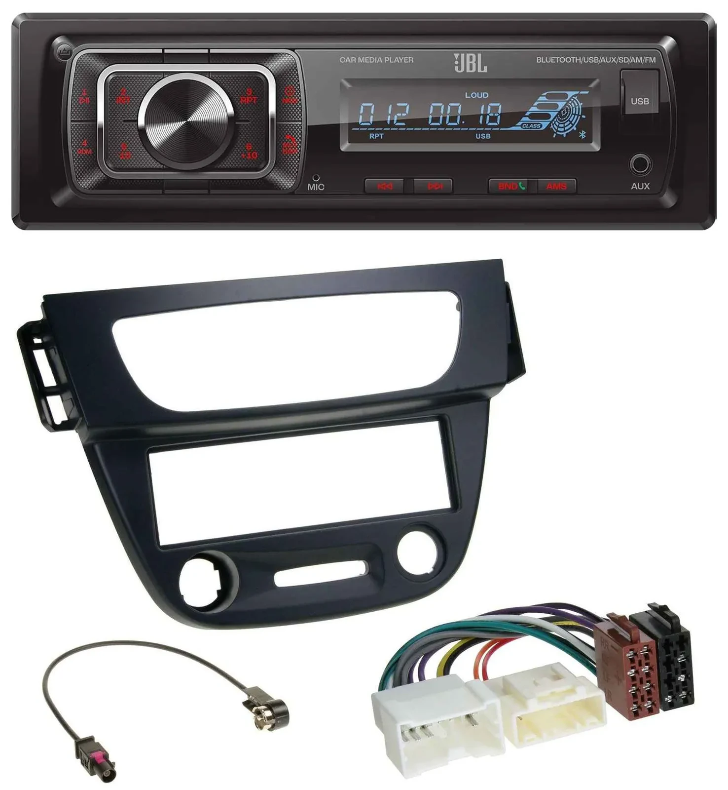 JBL SD AUX MP3 USB Bluetooth Autoradio für Renault Megane 3 09-14 schwarz