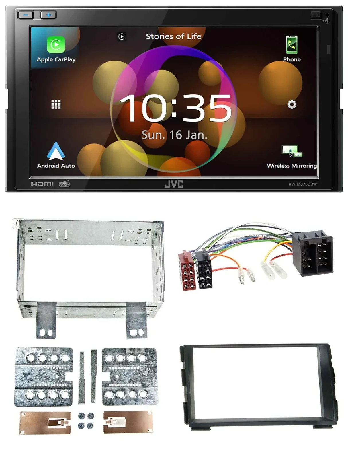 Автомагнитола JVC 2DIN DAB MP3 Bluetooth USB для Kia Ceed 2009–2012, proCeed 2011–2013