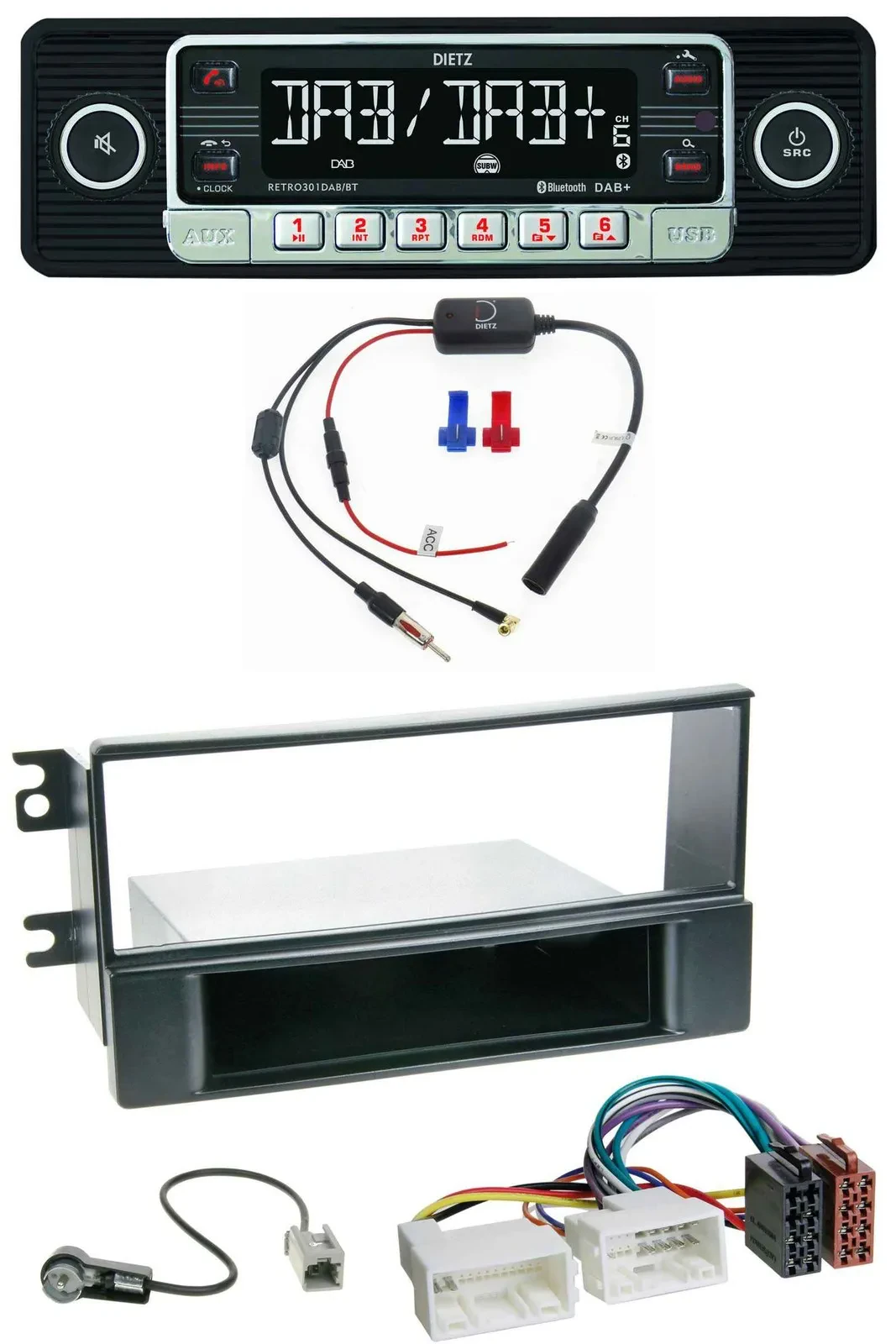 Dietz MP3 DAB Bluetooth USB Autoradio für Kia Sportage II 08-10 neue Verkabelung