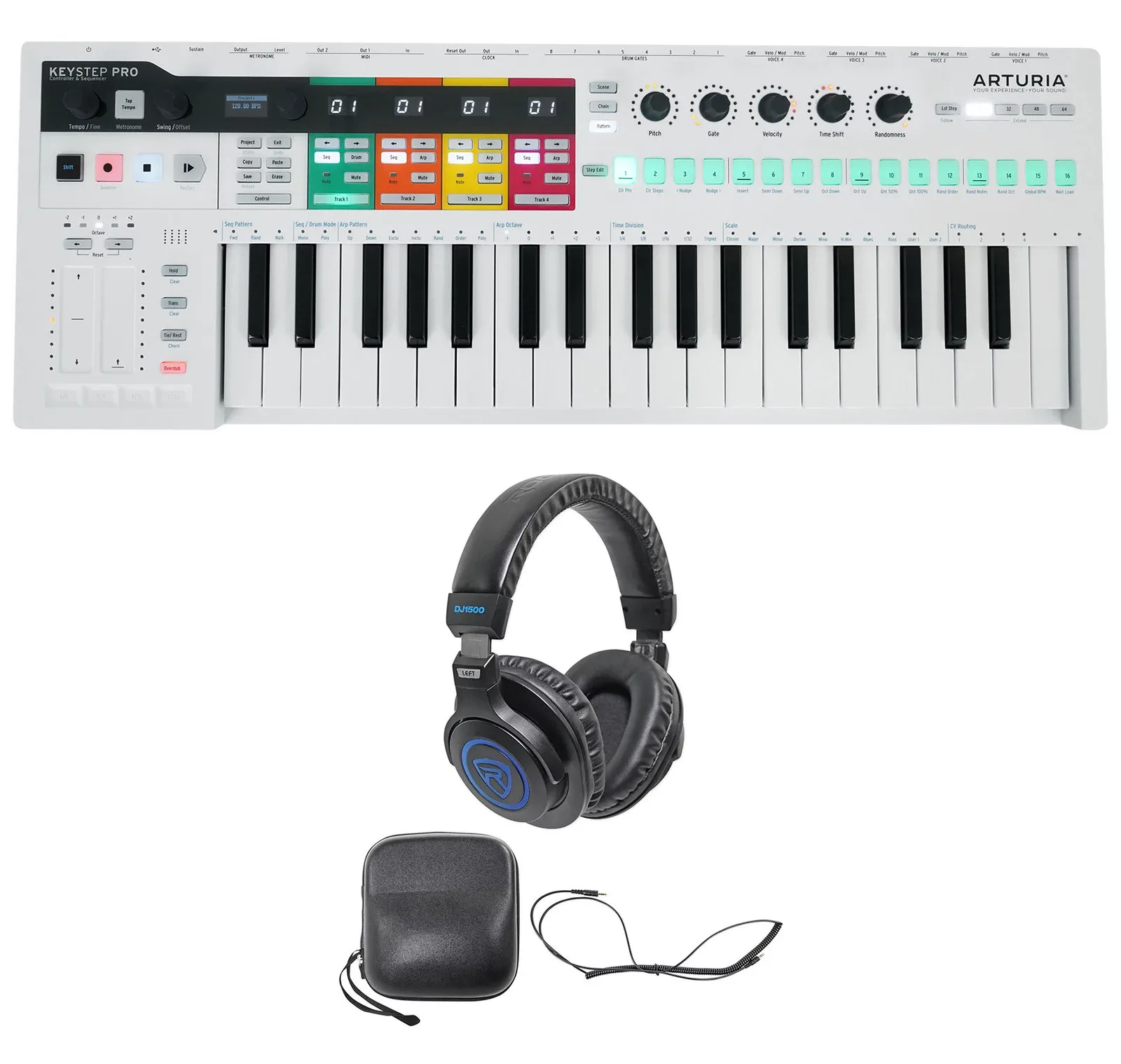 Arturia Keystep Pro Sequencer 37-Key DJ/Recording Keyboard Controller+Headphones