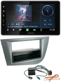 Kenwood MP3 Bluetooth USB DAB Autoradio für Seat Leon ab 05 dunkelgrau metallic