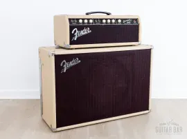 1961 Fender Bassman 6G6 Brown Panel Vintage Piggyback Tube Amp 1x12 Tone Ring