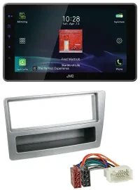 Автомагнитола JVC DAB, MP3, Bluetooth, USB для Honda Civic 2004–2006, серебристая, для автоматического климата