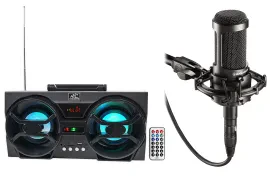 Микрофон проводной Audio-Technica AT2035 кардиоидный конденсаторный с кейсом и портативной колонкой