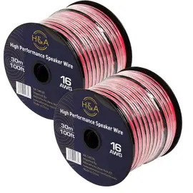HA 16 AWG Speaker Wire Cable (100' Per Spool) 2 Pack #HASW100 2