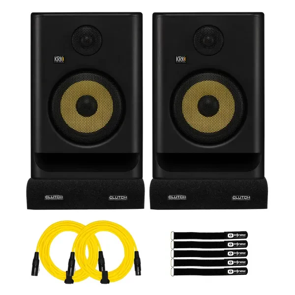 KRK Rokit RP7 G5 7" Studio Monitors 2-Pack with Yellow XLR Cables