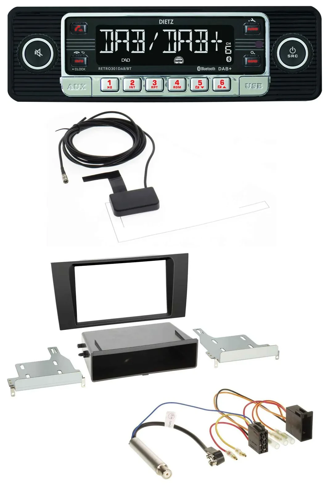 Dietz DAB Bluetooth USB MP3 Autoradio für Audi A4 (B5 1999-2001) Symphony