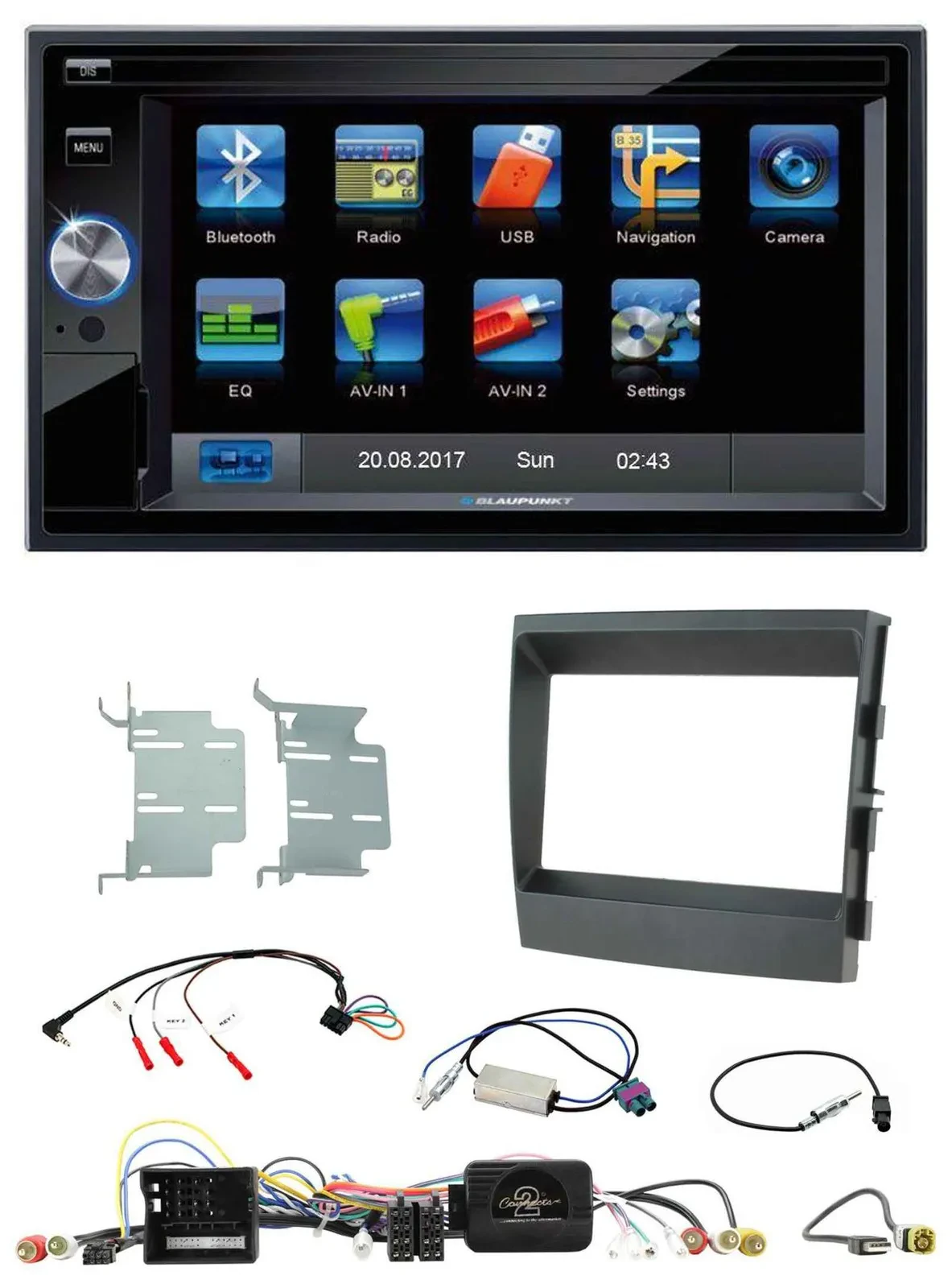 Blaupunkt 2DIN Bluetooth TMC USB Lenkrad SD Navigation für Porsche Panamera 2009