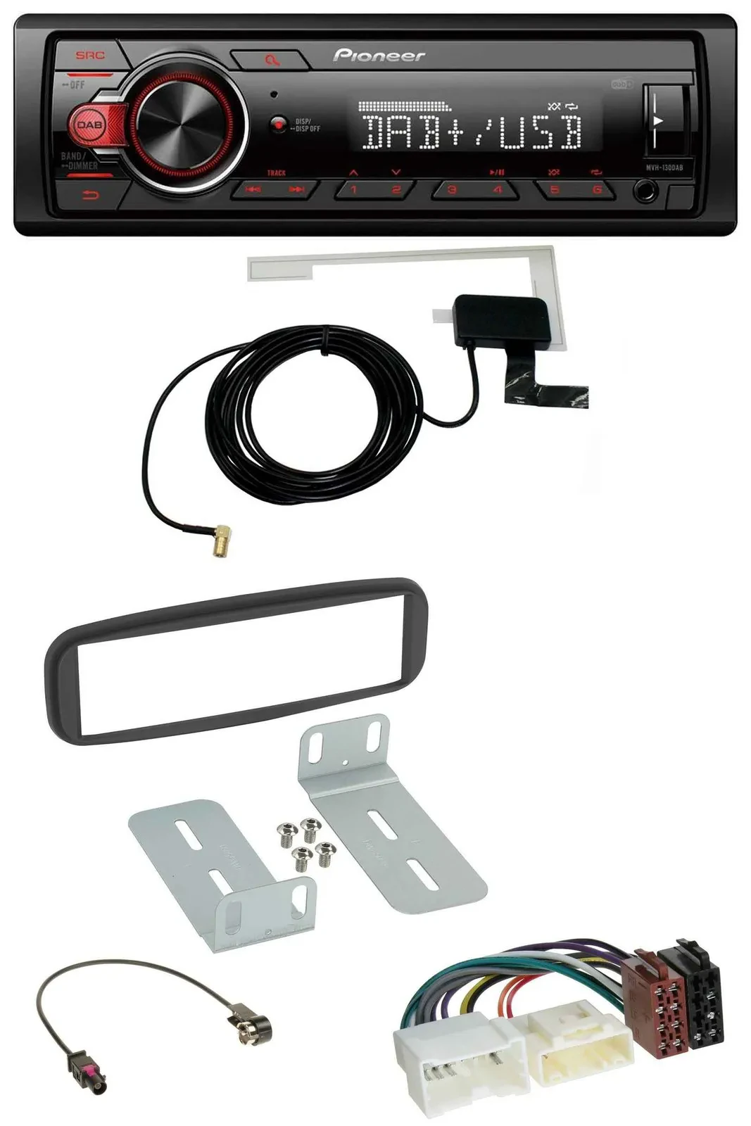 Pioneer 1DIN MP3 DAB USB AUX Autoradio für Renault Clio (2012-2017)
