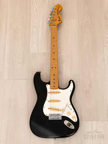 Электрогитара Fender Stratocaster 1972 Vintage Reissue ST72-55 SSS Black w/gigbag Japan 1987