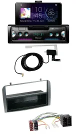 Автомагнитола для Alfa Romeo 147/GT Pioneer DAB, Bluetooth, MP3, USB, с нишей (антрацит)