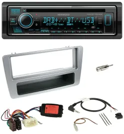 Автомагнитола Kenwood Bluetooth DAB USB CD для Honda Civic 2001–2003, серебристая