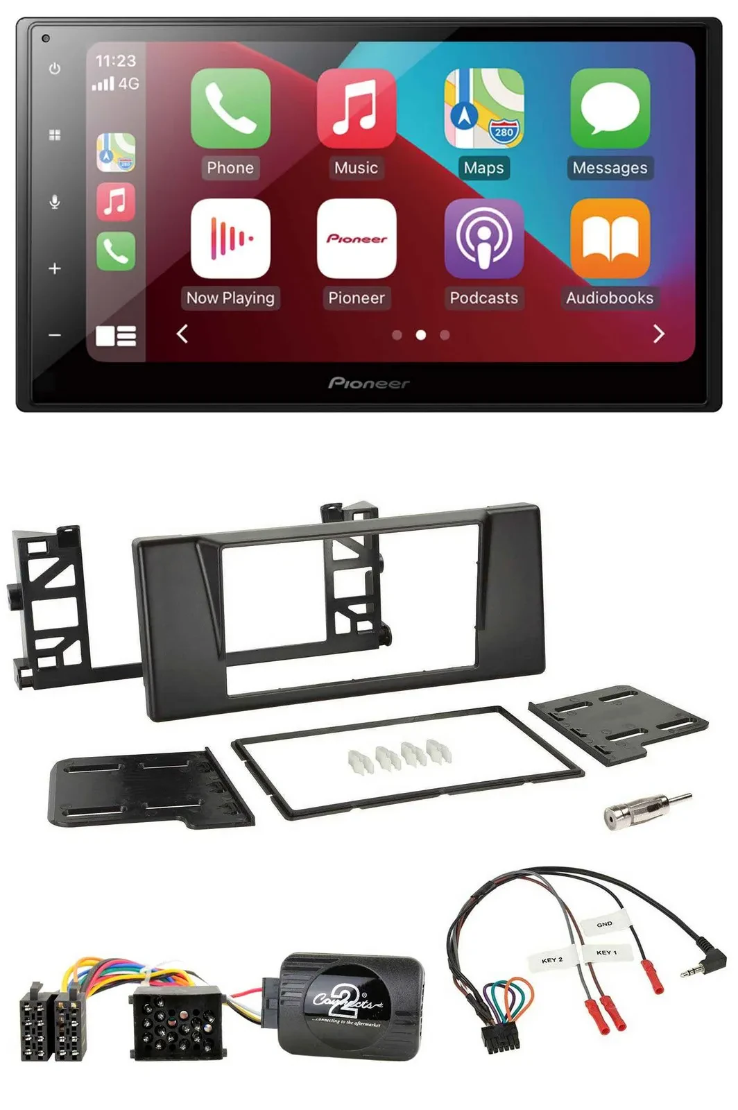 Pioneer USB Lenkrad DAB 2DIN Bluetooth Autoradio für BMW 5er E39 1997-2001