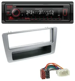 Kenwood MP3 CD USB Bluetooth DAB Autoradio für Honda Civic 01-03 silber man. Kli