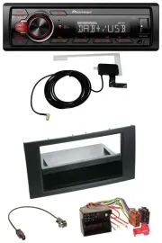 Pioneer 1DIN MP3 DAB USB AUX Autoradio für Ford Focus Fiesta 04-08 schwarz