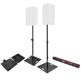 ProX X-POLARIS-BL X2 Set of Speaker Stands with Carry Bag in Black idjnow