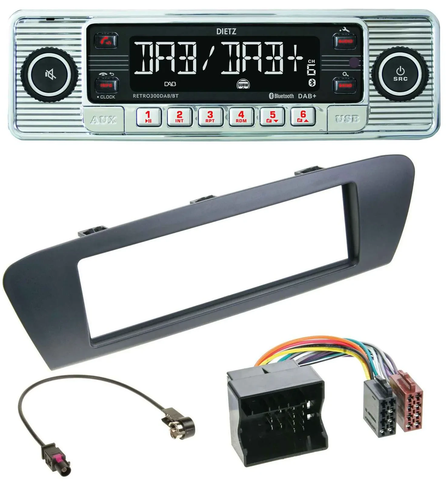 Dietz Bluetooth MP3 DAB USB Autoradio für Renault Scenic (ab 12) - grau