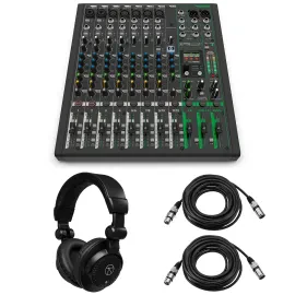 Mackie ProFX12v3+ 12-Channel Bluetooth Analog Mixer with Enhanced FX, Bundle wit