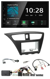 Kenwood Bluetooth Lenkrad DAB USB 2DIN Autoradio für Honda Civic ab 12 schwarz