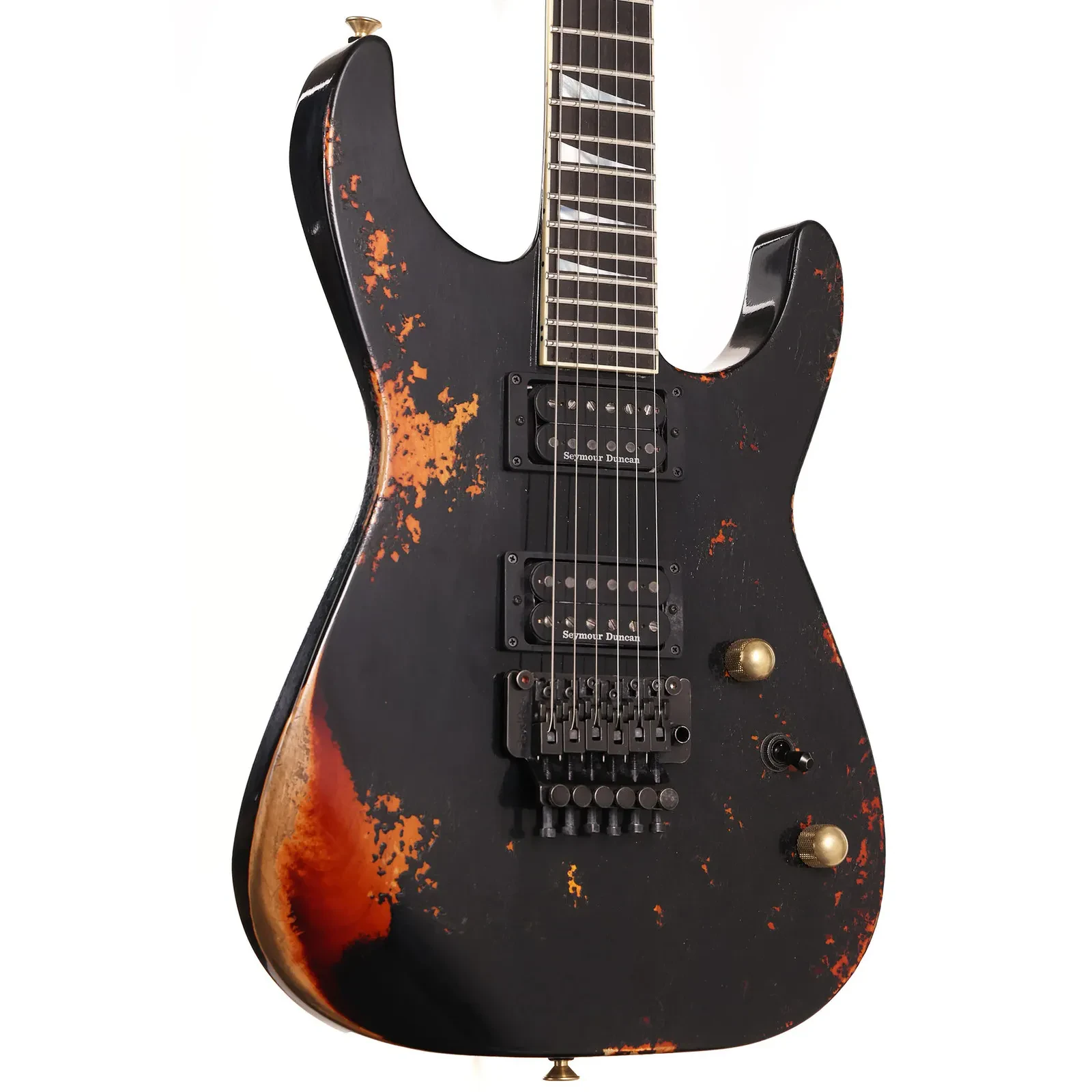 Электрогитара Jackson Custom Shop SL2H-V Soloist Nitro Aged (Black over 3TS), neck-thru, Floyd Rose, H-H, 25.5", 24 лада