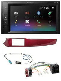 Pioneer DAB MP3 2DIN Bluetooth USB Autoradio für Alfa Giulietta 10-13 rot glänze