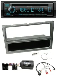 Kenwood Lenkrad Bluetooth DAB USB CD Autoradio für Opel Corsa C 00-04 aluminium