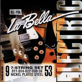 Струны для 7-струнной электрогитары La Bella EL-7SL Electric 9-53