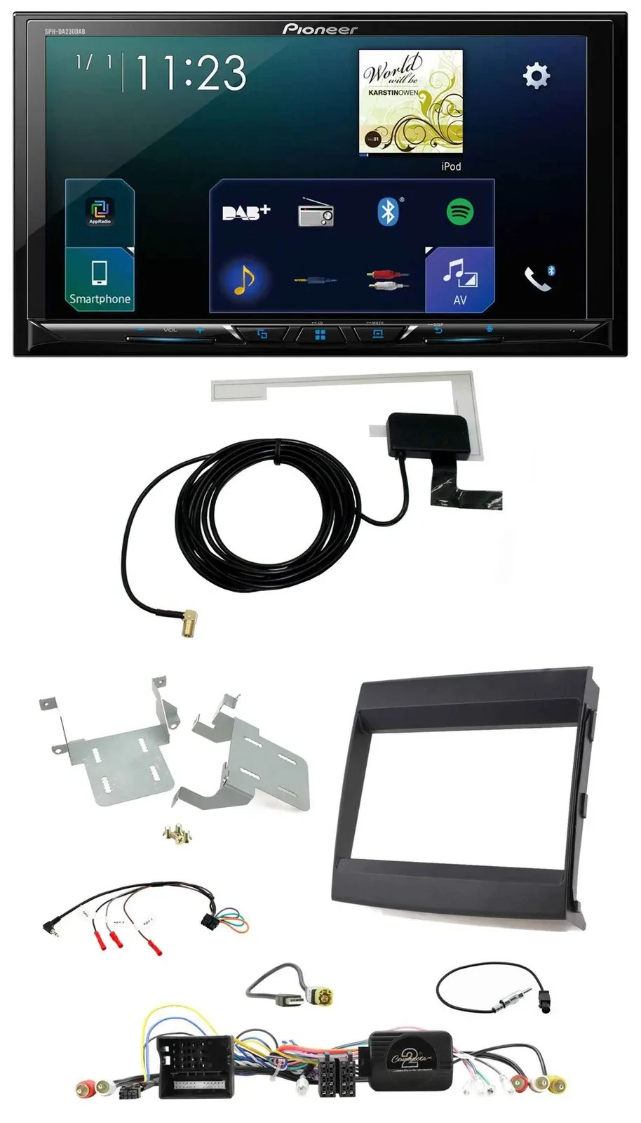 Pioneer 2DIN DAB USB Lenkrad Bluetooth Autoradio für Porsche Cayenne 2011-2016
