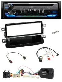 Автомагнитола JVC Bluetooth USB DAB CD для Dacia (с 2012), черный глянец