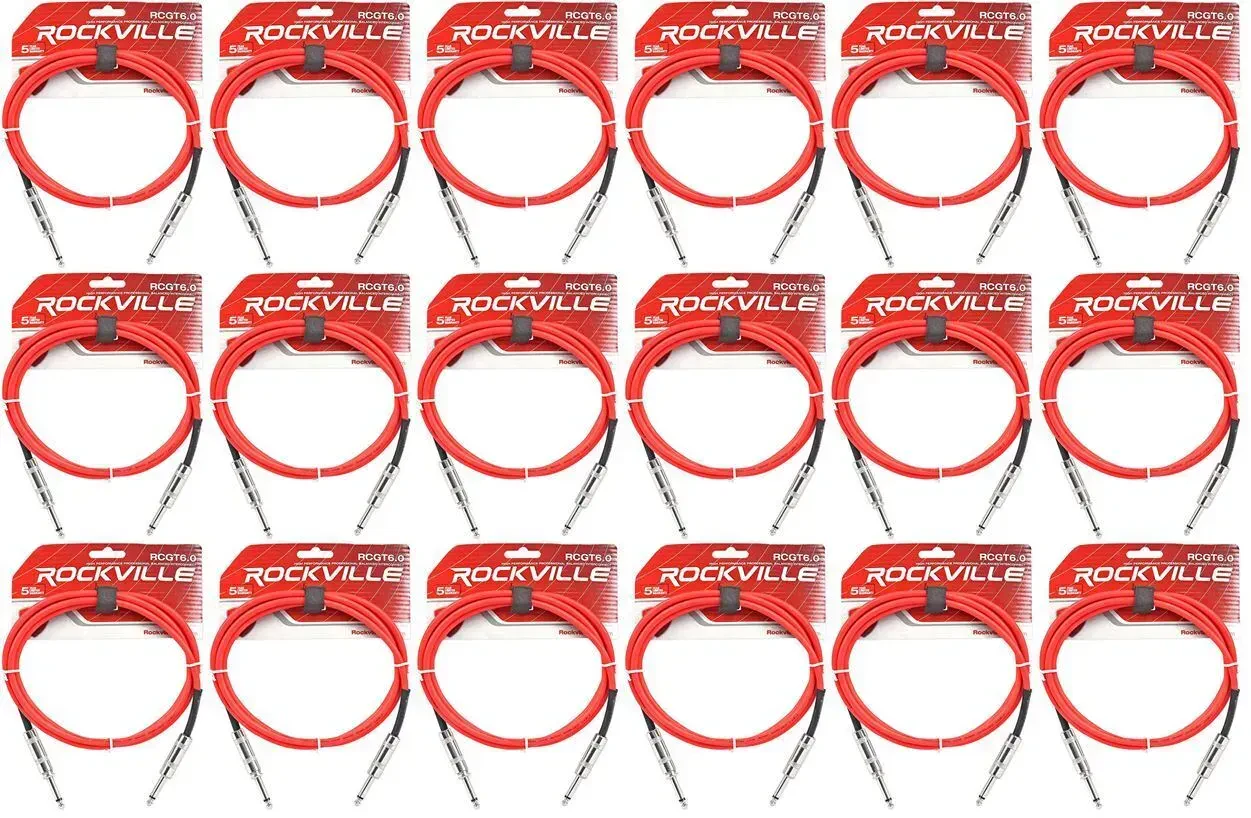 Инструментальный кабель Rockville RCGT6.0R Red 1.8 м (18 штук)