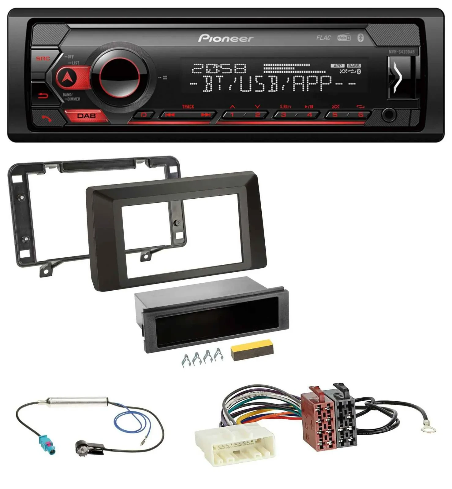 Pioneer MP3 USB DAB Bluetooth Autoradio für Dacia Duster (ab 2021)