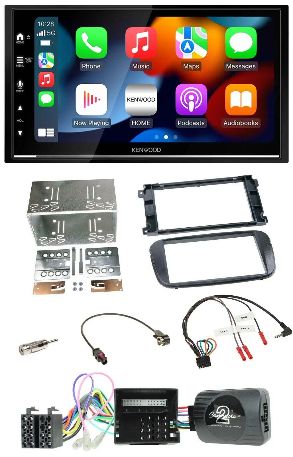 Kenwood DAB USB Bluetooth 2DIN Lenkrad Autoradio für Ford S-Max Mondeo Profi sch